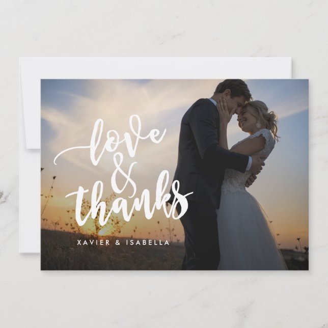 Love & Thanks Script | Photo Thank You Card (Front)