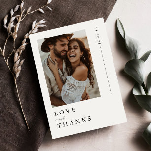 Love & Thanks   Simple Photo Wedding Thank You Card
