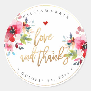 Love+Thanks Spring Flowers DIY Background Classic Round Sticker
