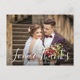 Love & Thanks Thank you wedding photo card