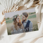 Love & Thanks | Thank You Wedding Photo Card<br><div class="desc">Chic and Elegant Modern Calligraphy Wedding Thank You Photo Card. For more advanced customisation of this design,  Please click the "Customise" button.</div>
