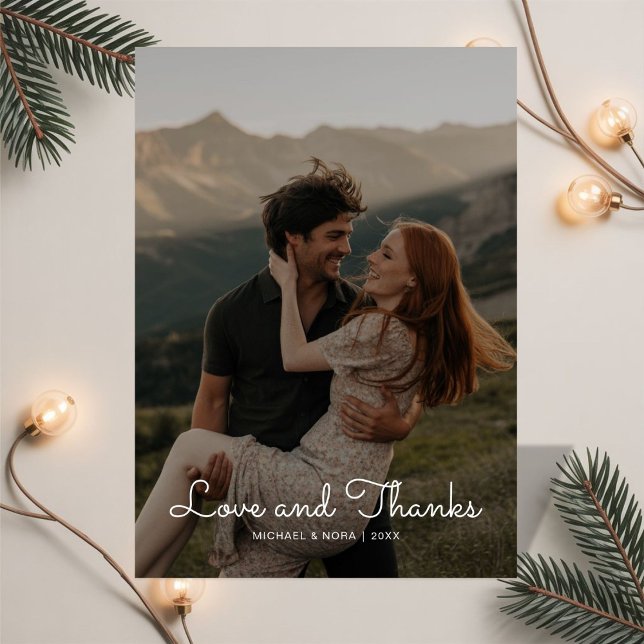 Love & Thanks Wedding Couple Thank You Card (Creator Uploaded)