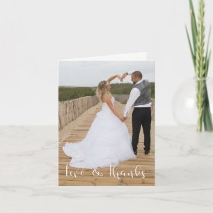 Love & Thanks Wedding Thank You Photo Note Card