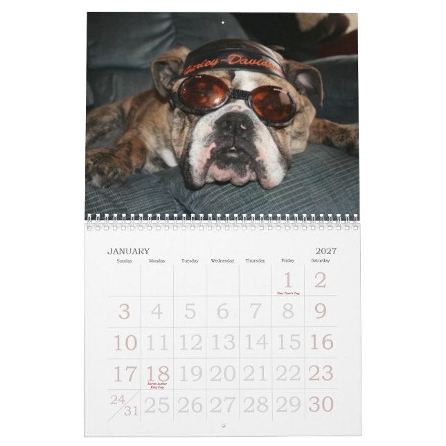 Love that Bulldog Calander Calendar (Jan 2027)