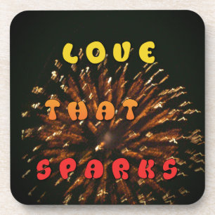 Love That Sparks Abstract Art Design Print Coaster
