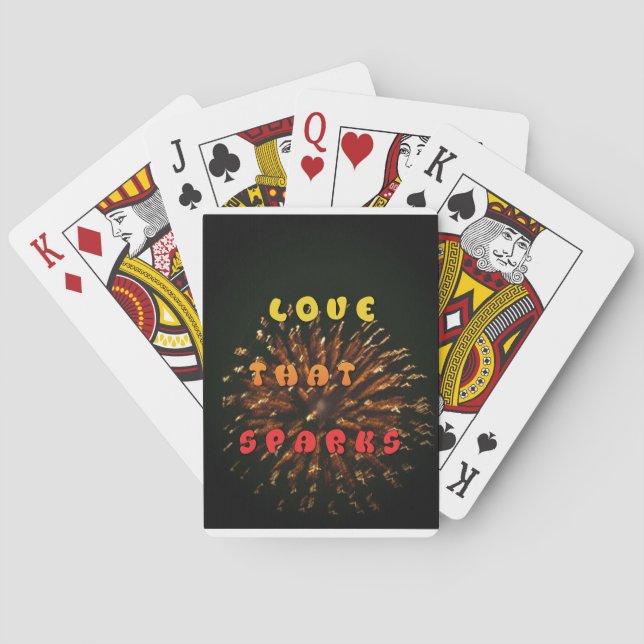 Love That Sparks Abstract Art Design Print Playing Cards (Back)