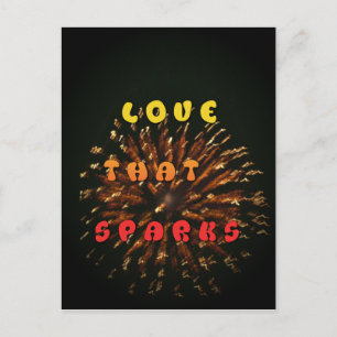 Love That Sparks Abstract Art Design Print Postcard