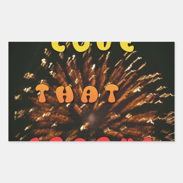 Love That Sparks Abstract Art Design Print Rectangular Sticker (Front)