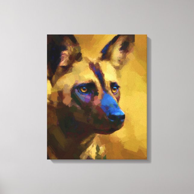 Love the African Wild Dog Art Canvas Print (Front)