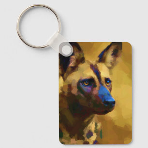 Love the African Wild Dog Art Key Ring