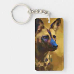 Love the African Wild Dog Painted Key Ring