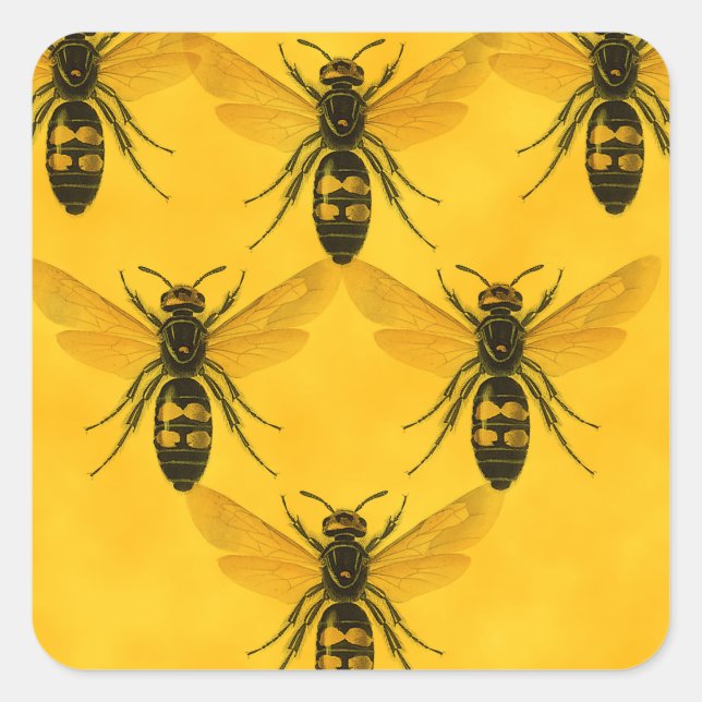 Love the Bug: Yellow Jacket Squadron Square Sticker (Front)