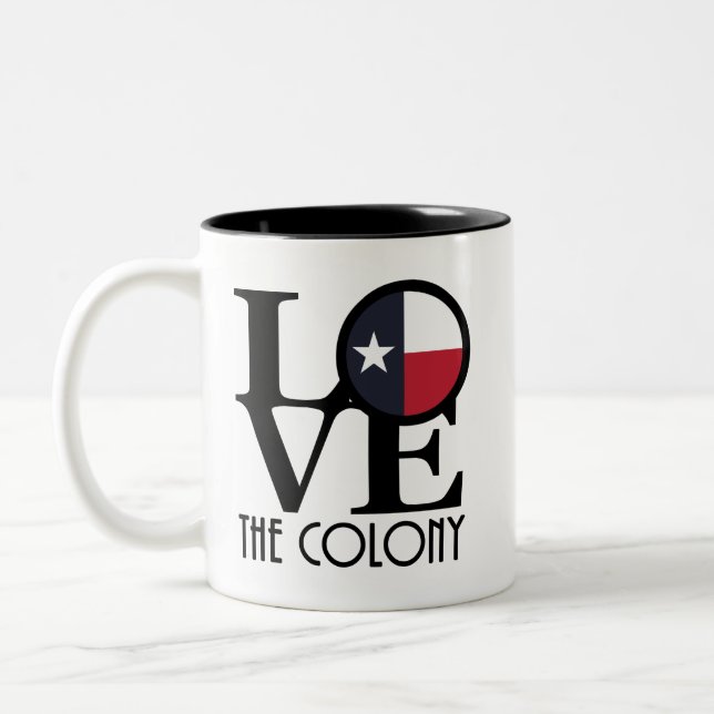 LOVE The Colony Texas Two-Tone Coffee Mug (Left)