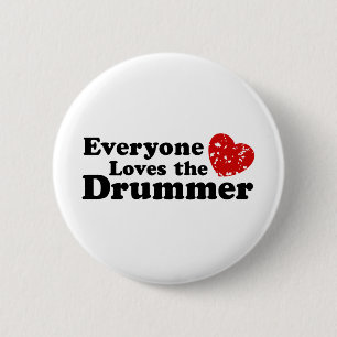 Love The Drummer 6 Cm Round Badge