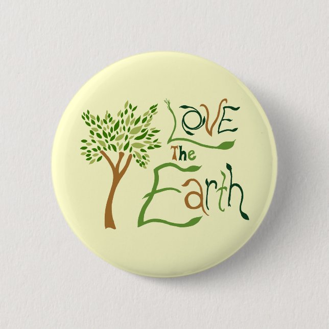 Love the Earth 6 Cm Round Badge (Front)