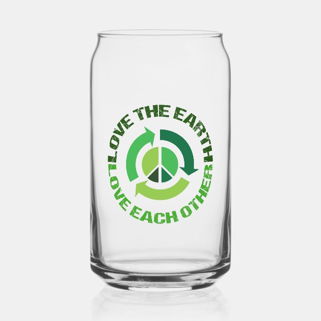 Love The Earth Environmental Activist Can Glass (Front)