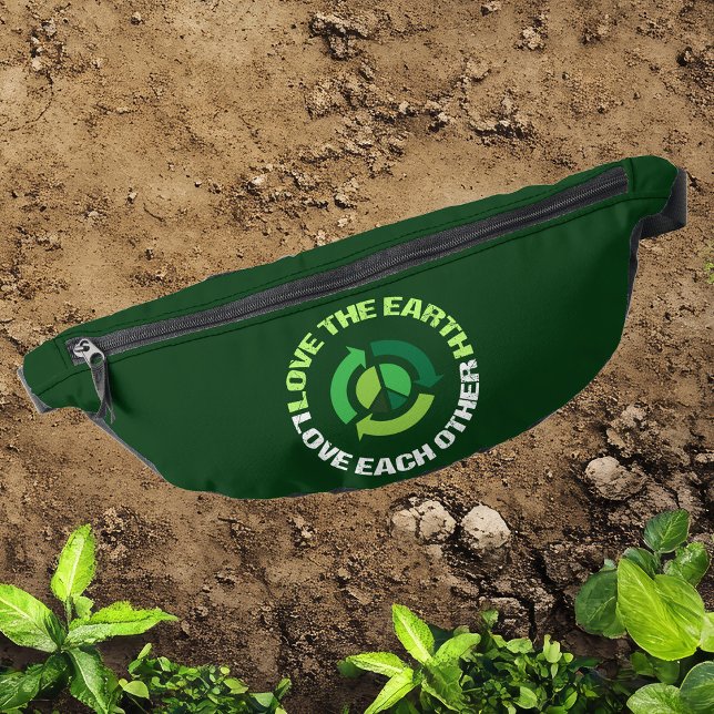 Love the Earth Environmental Awareness Green Bum Bags (Creator Uploaded)