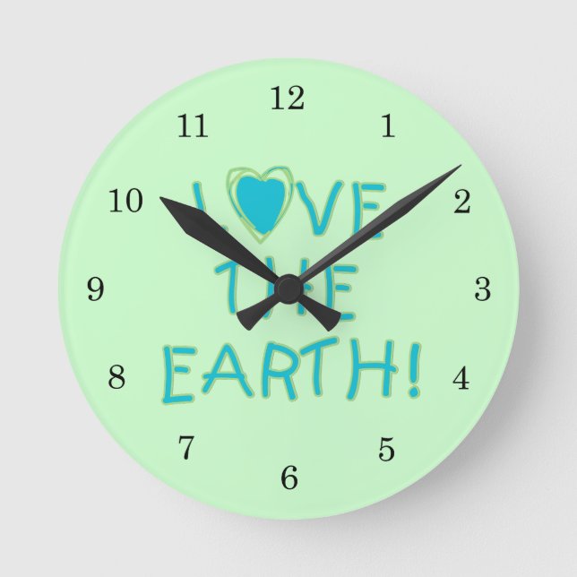 Love the Earth Environmental Round Clock (Front)