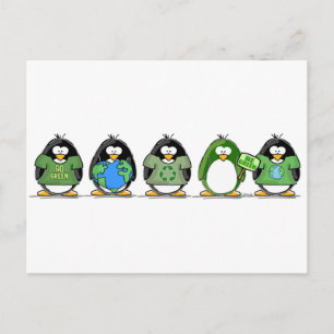 Love the earth penguins postcard