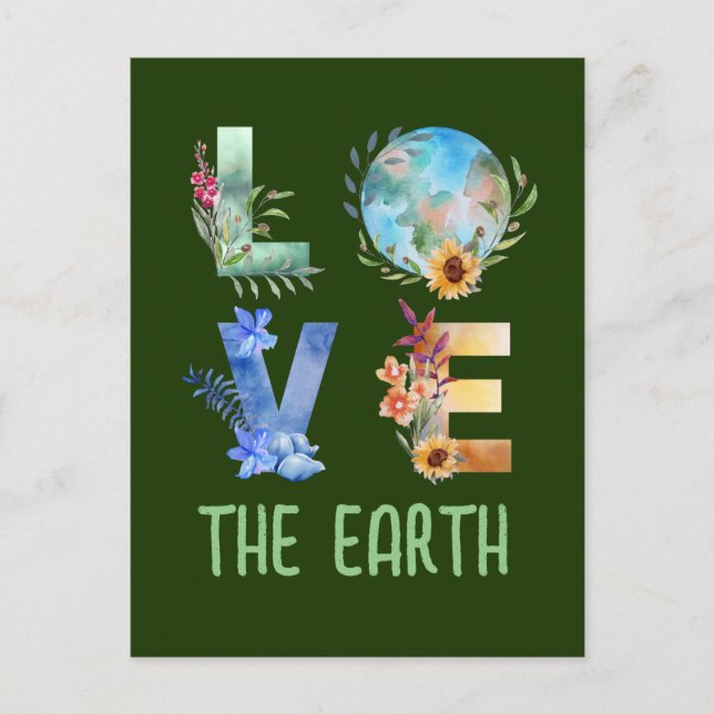 LOVE THE EARTH  POSTCARD (Front)