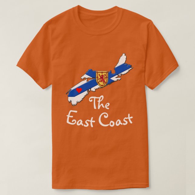 Love The East Coast  Heart Nova Scotia shirt (Design Front)
