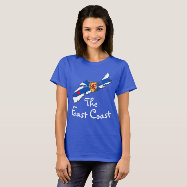 Love The East Coast  Heart Nova Scotia shirt (Front Full)