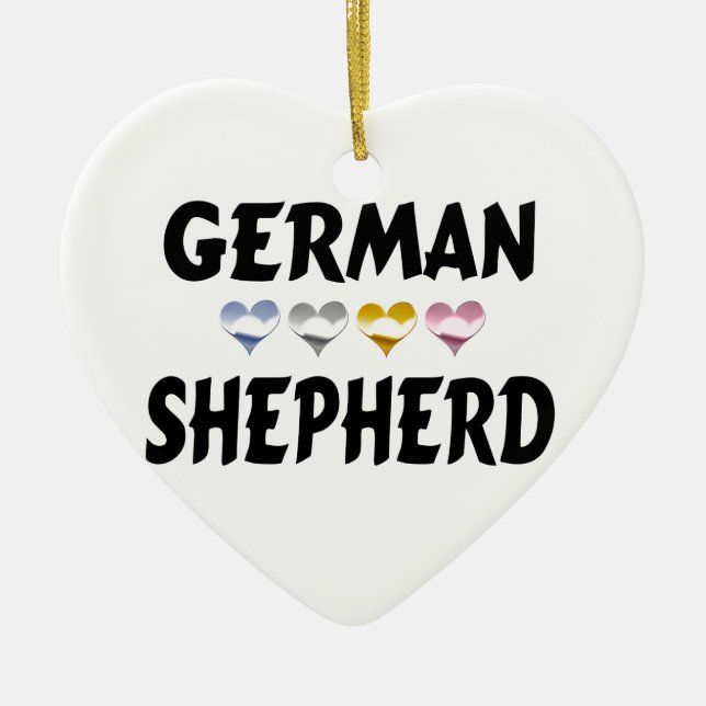 Love the German Shepherd Ceramic Tree Decoration (Front)