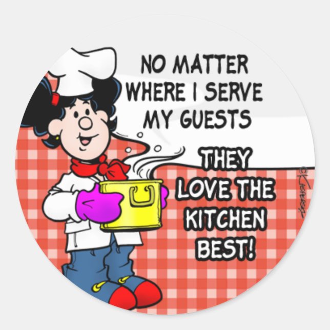 Love The Kitchen Best Classic Round Sticker (Front)