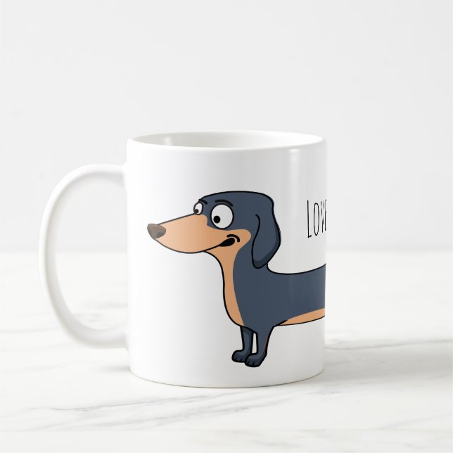 Love the Long Dog - Dachshund Mug (Left)