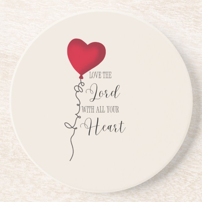 Love the Lord  & Heart Balloon Coaster (Front)