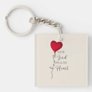 Love the Lord & Heart Balloon Key Ring