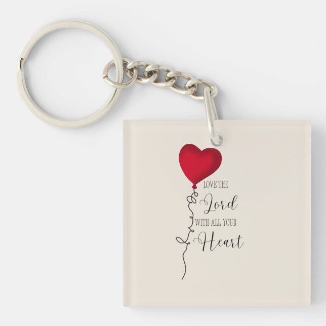 Love the Lord  & Heart Balloon Key Ring (Front)