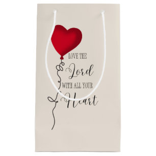 Love the Lord  & Heart Balloon Small Gift Bag