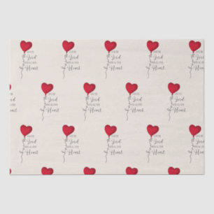 Love the Lord & Heart Balloon Tissue Paper
