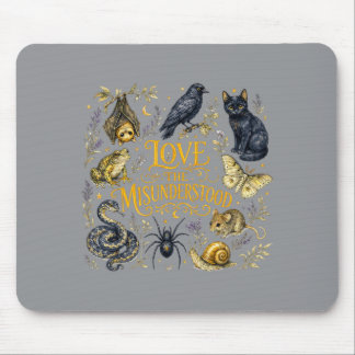 Love The Misunderstood Bat Raven Cat Snake Spider Mouse Pad