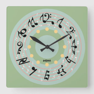 LOVE THE MUSIC IS YOU BY MASANSER SQUARE WALL CLOCK