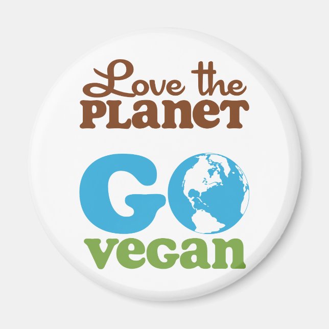 Love the Planet Go Vegan Magnet (Front)