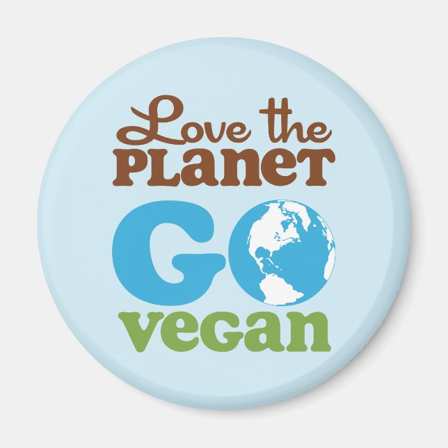 Love the Planet Go Vegan Magnet (Front)