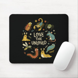 Love The Unloved Cute Cartoon Insects Funny Quote  Mouse Pad