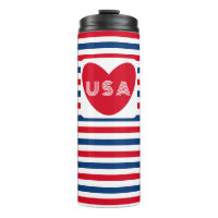 Love the USA Red White Blue Patriotic Heart Fun Th