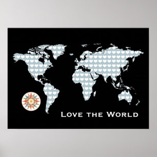 Love the World worldmap Poster