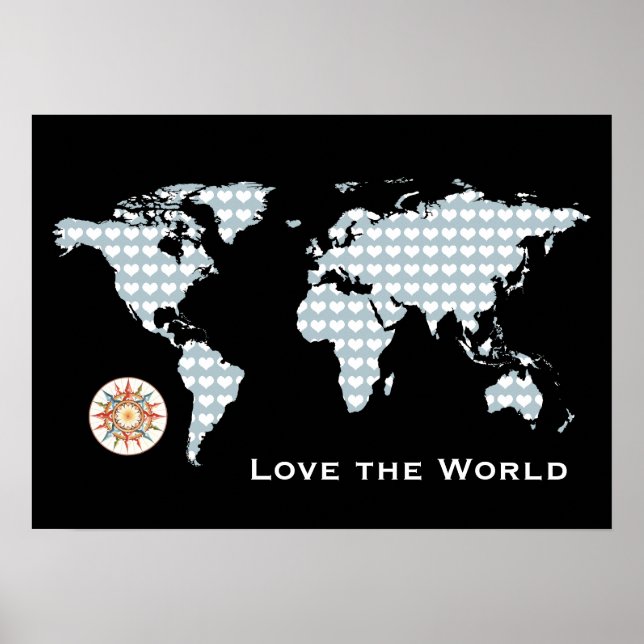 Love the World worldmap Poster (Front)