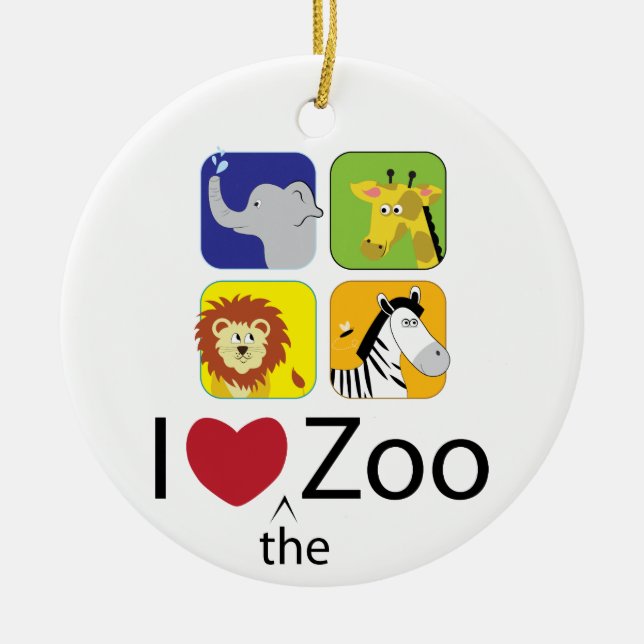 Love The Zoo Ceramic Tree Decoration (Front)