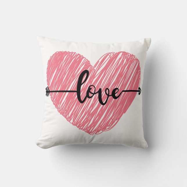 Love-Themed Pillow – Cozy Romantic Home Accent (Front)