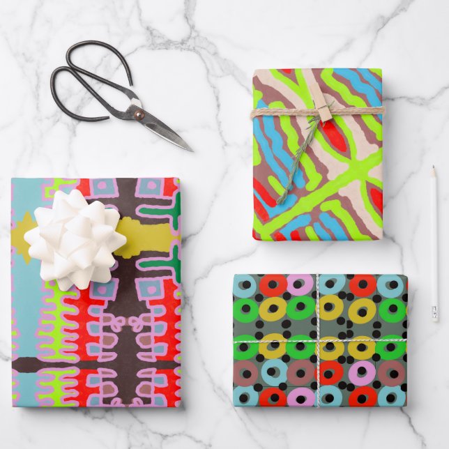 LOVE THESE CRAZY COLORS TOGETHER WRAPPING PAPER (Front)