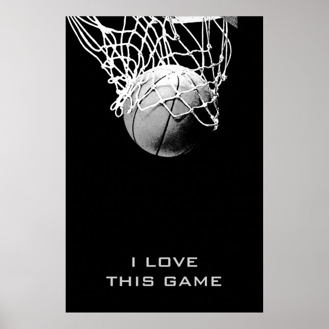 Love This Game Goals Achievement Basketball Poster (Front)
