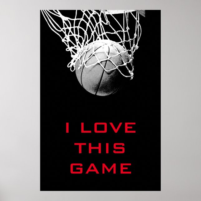 Love This Game Goals Achievement Basketball Poster (Front)