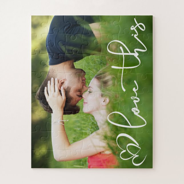 Love This | Modern Urban Casual Script Photo Jigsaw Puzzle (Vertical)
