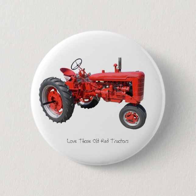 Love Those Old Red Tractors 6 Cm Round Badge (Front)
