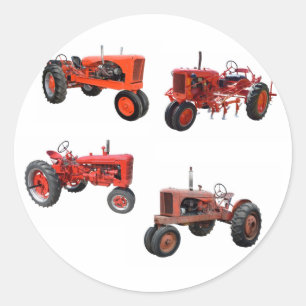Love Those Old Red Tractors Classic Round Sticker